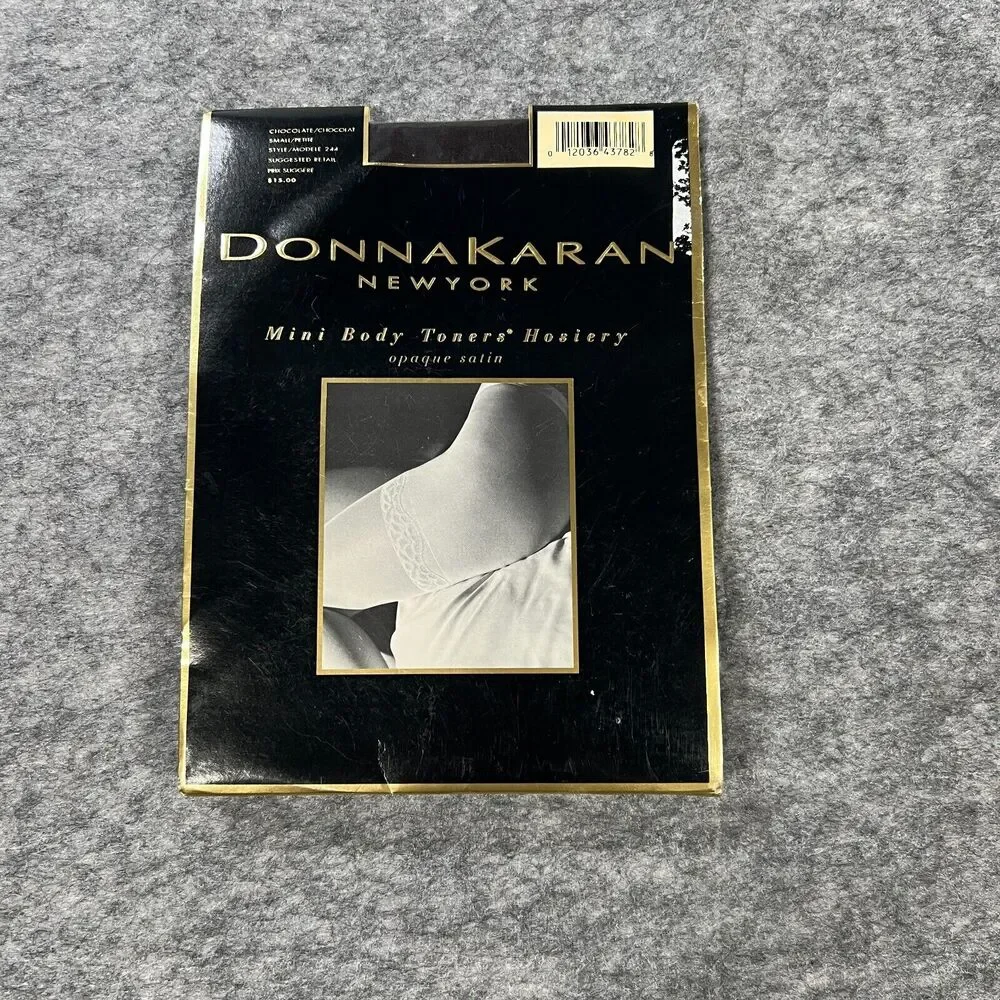 Donna Karan New York DKNY Opaque Satin Hosiery Pantyhose‎ Small Chocolate
